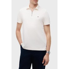 Tommy Hilfiger Pamuklu Regular Fit Yarım Fermuarlı Polo Yaka T Shirt Erkek Polo Yaka T Shirt MW0MW42762 Z00