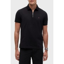 Tommy Hilfiger Pamuklu Regular Fit Yarım Fermuarlı Polo Yaka T Shirt Erkek Polo Yaka T Shirt MW0MW42762 Bds