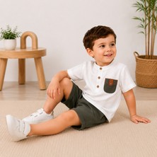 Tucan Kids Erkek Çocuk Yazlık %100 Pamuk Çizgili Gömlek ve Şort Takımı 2'li Takım 2-3-4-5 Yaş