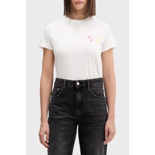 Tommy Jeans Logolu % 100 Pamuk Regular Fit Bisiklet Yaka T Shirt Bayan T Shirt DW0DW22310 Ybl