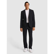 Cacharel Erkek Siyah Slim Fit Mikro Desen Mono Yaka Takım Elbise 50325777-VR046