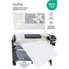 Hoffie Premium Park Yatak Uyku Seti Bebek Beşik Uyku Seti Pamuklu Kumaş 6 Parça