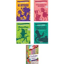 Türkiye İş Bankası Yayınları Oz Büyücüsü-Alice Harikalar Diyarında-Peter Pan-Denizler Altında Yirmi Bin Fersah-Fesleğen Sokağı 5 Kitap Set