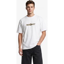Market Smiley Doodle Erkek Beyaz T-Shirt.wht