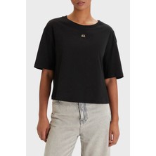 Armani Exchange Pamuklu Regular Fit Logolu Bisiklet Yaka T Shirt Bayan T Shirt XW001836 AF10356 UC001
