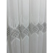 Nivemes Home Nivemeshome Elin 2573 V-105 Gümüş Detay 1/2,5 Pileli Tül Perde Apm