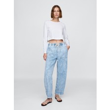 Gap Kadın Açık Mavi High Rise Kolay Barrel Jean Pantolon