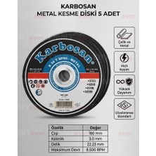 Karbosan Metal Demir Kesme Diski 180X3.0 mm Büyük Spiral Taşı 5 Adet