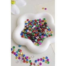 Hobi Dünyası Evim 15 Gram Renkli Şekilli Güpür Takı Yazma Kumaş Bandana File Bere Çanta Süsleme Pulu Plastik Payet Pul Boncuk