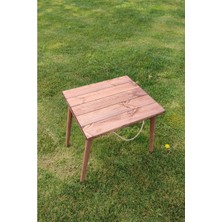 Wooden Factory Kolay Taşınabilir Ahşap Kamp Masası, Piknik Masası, 50x45 cm