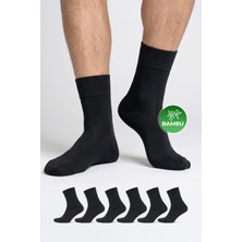 Gowith 6'lı Bambu Premium Siyah - Renkli Dikişsiz Kutulu Nefes Alabilir Klasik Erkek - Kadın Çorap 3560
