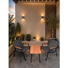 Dekoroom's VİENTO 1-1 BAHÇE BALKON MOBİLYASI,SEHPALI,KUMAŞ RENGİ 01 ANTRASİT