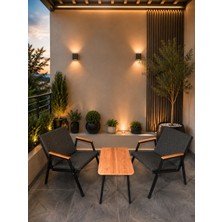 Dekoroom's VİENTO 1-1 BAHÇE BALKON MOBİLYASI,SEHPALI,KUMAŞ RENGİ 02 ANTRASİT EKOSELİ