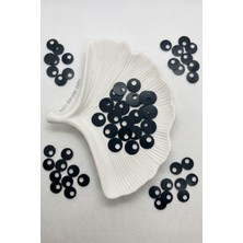 Hobi Dünyası Evim 15 Gram Yandan Delikli Güpür Takı Yazma Kumaş Bandana File Bere Çanta Süsleme Pulu Plastik Payet Pul 10 mm Boncuk - Siyah