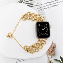 Alstrap Apple Watch 11-10 42MM 9-8-7 41MM 6-5-Se 40MM Uyumlu Kadın Metal Zincir Kordon