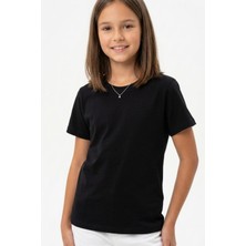 Modanino Kız Çocuk Geniş Kalıp Basic T-Shirt 6-14 Yaş 12691DS