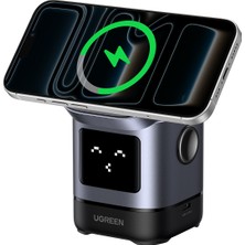 Ugreen Uno Qi2 15W 2-In-1 Katlanabilir Kablosuz Şarj Standı (Iphone & Airpods Uyumlu), 45775