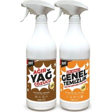Poxy Çok Amaçlı Genel Temizlik Leke Çözücü 1 Lt  & Ağır Yağ Çözücü 1 Lt