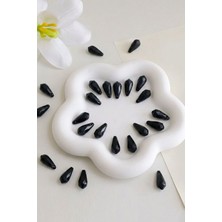 Hobi Dünyası Evim 8 Adet Üstten Delikli Takı Kumaş Bandana Çanta Elbise Abiye Süsleme Boncuğu Kristal Boncuk - Siyah