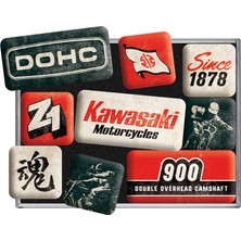 Nostalgic Art Kawasaki - Motorcycles Since 1878 Magnet 9'lu Set