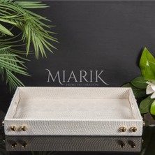 Miarik Design Hermes Dekoratif Deri Tepsi Desenli