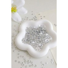 Hobi Dünyası Evim 15 Gram Güpür Takı Yazma Kumaş Bandana File Bere Çanta Süsleme Pulu 5 mm Plastik Payet Pul Boncuk - Gümüş