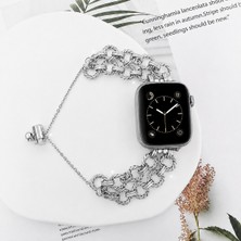 Alstrap Apple Watch 11-10 42MM 9-8-7 41MM 6-5-Se 40MM Uyumlu Kadın Metal Zincir Kordon