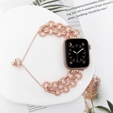 Alstrap Apple Watch 11-10 42MM 9-8-7 41MM 6-5-Se 40MM Uyumlu Kadın Metal Zincir Kordon