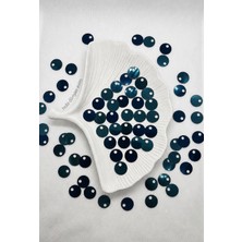 Hobi Dünyası Evim 15 Gram Yandan Delikli Güpür Yazma Takı Kumaş Bandana Çanta Mendil Süsleme Pulu Plastik Payet Pul 20 mm Boncuk - Gece Mavisi