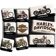 Nostalgic Art Harley-Davidson - Model Chart Magnet 9'lu Set