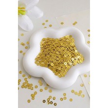 Hobi Dünyası Evim 15 Gram Güpür Takı Yazma Kumaş Bandana File Bere Çanta Süsleme Pulu 5 mm Plastik Payet Pul Boncuk - Gold