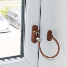 Penkid Kablolu Pvc Pencere Emniyet Kilidi Açık Kahve