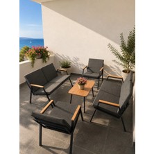 Dekoroom's VİENTO 2-2-1-1 BAHÇE BALKON MOBİLYASI,SEHPALI,KUMAŞ RENGİ 01 ANTRASİT