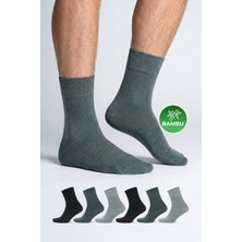 Gowith 6'lı Bambu Premium Siyah - Renkli Dikişsiz Kutulu Nefes Alabilir Klasik Erkek - Kadın Çorap 3560