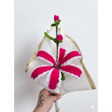 Lesa Flowers Handmade Solmayan Büyük Zambak Lilyum - El Emeği Canlı Pembe Buket