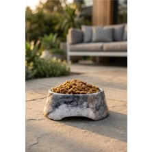 Miarik Design Mermer Kedi/köpek Mama Kabı Gri