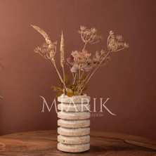 Miarik Design Dekoratıf Traverten  Mermer Vazo