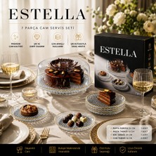 Estella Kek Fanus Pasta Seti 7 Parça 26+16 cm Altın Yaldızlı