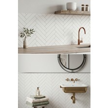 Karo Metro 5X30 White Matte Mutfak Tezgah Arası ve Banyo Fayansı