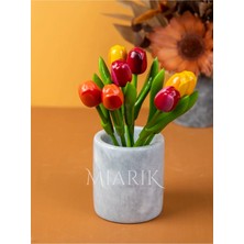Miarik Design Mermer Gri Vazo Sunumluk