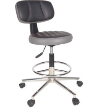 Gizmo Ofis Büro Tekerlekli Çalışma Tabure Sandalyesi B1000 Gri Ergonomik Tasarım ve Konfor