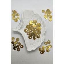 Hobi Dünyası Evim 15 Gram Yandan Delikli Güpür Takı Yazma Kumaş Bandana File Bere Çanta Süsleme Pulu Plastik Payet Pul 10 mm Boncuk - Gold