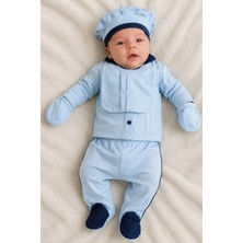 Minizeyn Tekstil Erkek Bebek 5 Parça Mavi Takım