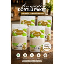 White Organic Organik Tam Buğday Unu 500 gr 4 Adet Taş Değirmen