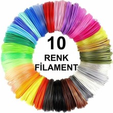 Robobloq 3D Kalem Yazıcı İçin 10 Renk 100 Metre (10X10 Metre) 1.75 mm PLA Filament