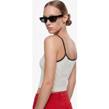 Koton Pamuklu Slim Fit Ince Askılı Puantiyeli Atlet