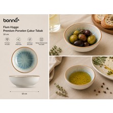 Bonnami Bonna Fium Hygge Premium Porselen Çukur Tabak 10 cm - Modern Minimalist Sosluk ve Meze Sunum Kasesi