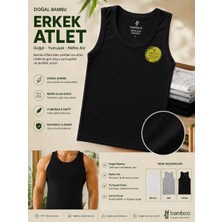 Qulat Anıt Doğal Bambu Erkek Atlet – Nefes Alan Yumuşak Doku /3 Adet