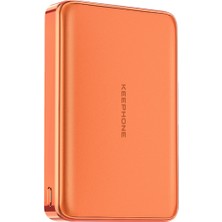 Keephone PB68 Shanks 10.000 Mah 25W Qi2 Magsafe ve Semi Solid Destekli 0,66MM Ince Powerbank - Turuncu
