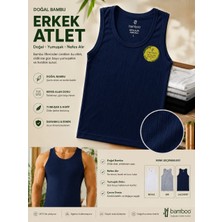 Qulat Anıt Doğal Bambu Erkek Atlet – Nefes Alan Yumuşak Doku /3 Adet
